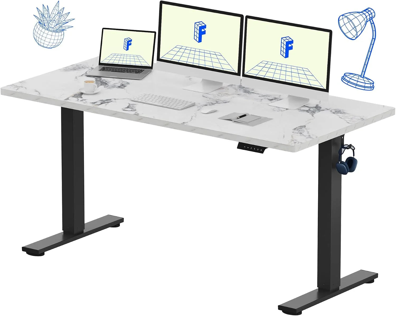 Special FLEXISPOT EN1 One-Piece Standing Desk, Electric Adjustable with 4 Memory Presets, 176 LBS Capacity, 48×24 Black - Image 47