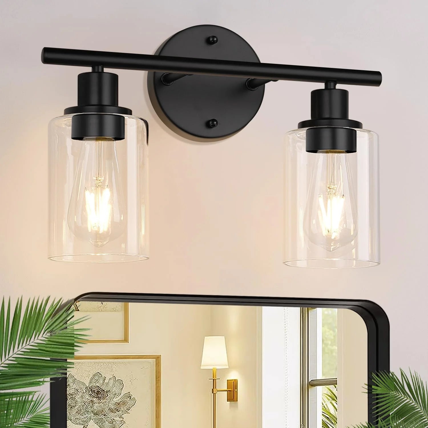 Special Zarbitta 3-Light Bathroom Light Fixtures, 17.23 Black Modern Vanity Lights with Clear Glass Shade - Image 4