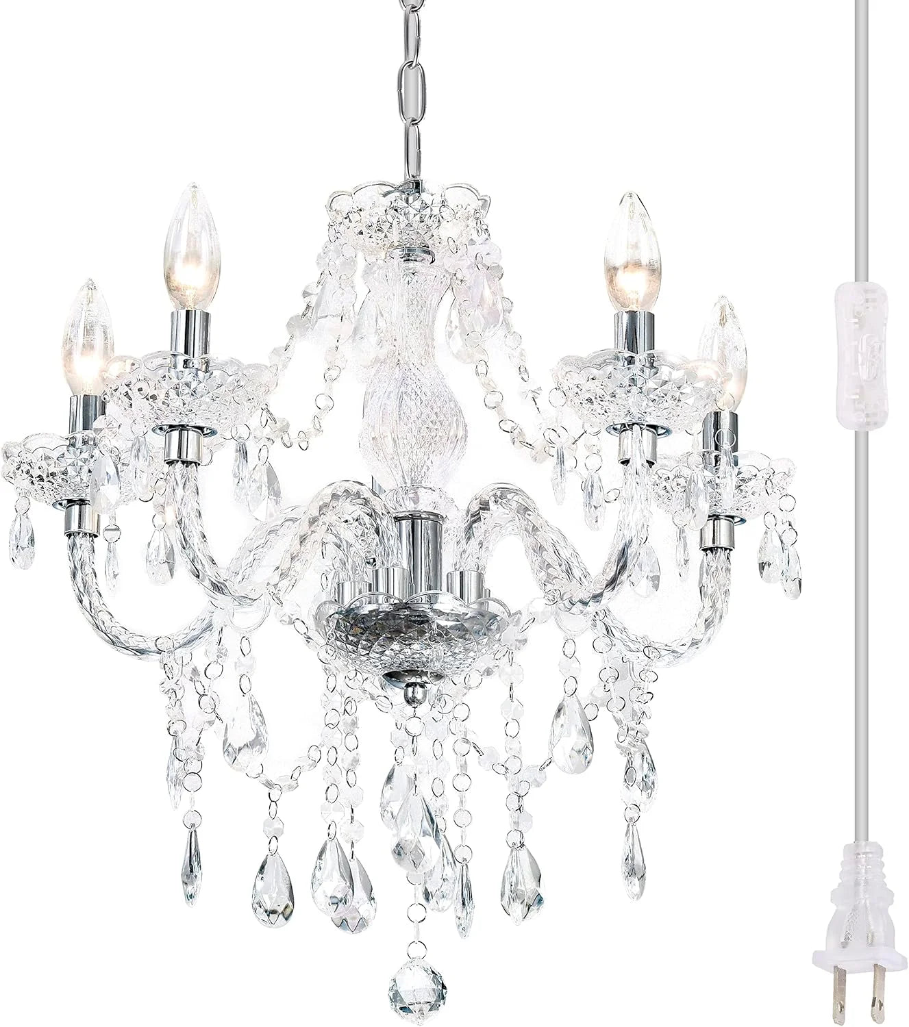 Special Crystal Clear Chandelier 5-Light Pendant Ceiling Lighting Fixture - Image 4