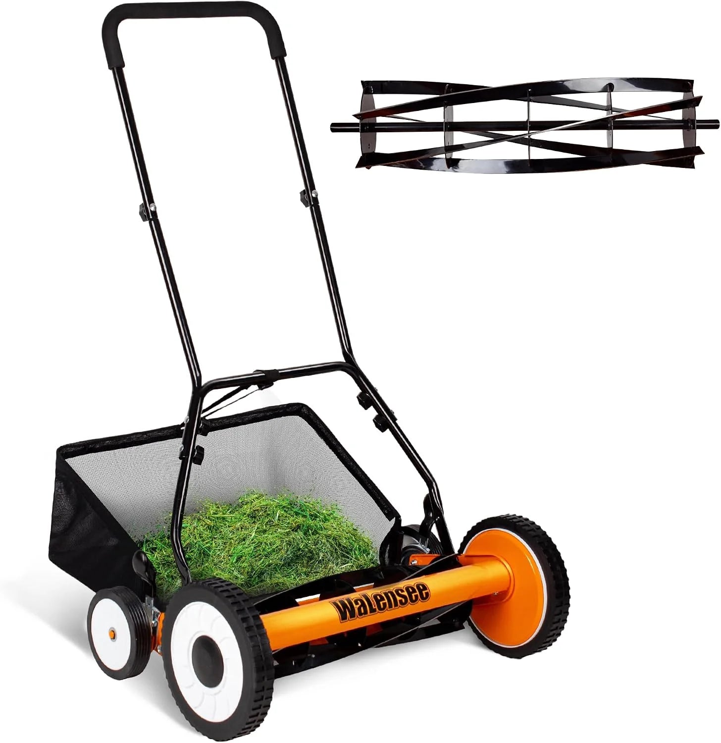 Special 18-Inch Manual Lawn Mower, 5-Blade Push Reel, 9 Heights – For Lawn Care - Image 2
