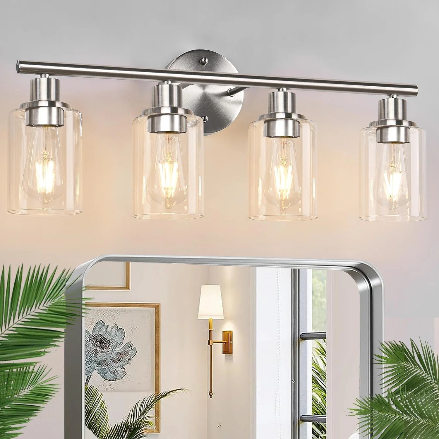 Special Zarbitta 3-Light Bathroom Light Fixtures, 17.23 Black Modern Vanity Lights with Clear Glass Shade - Image 15