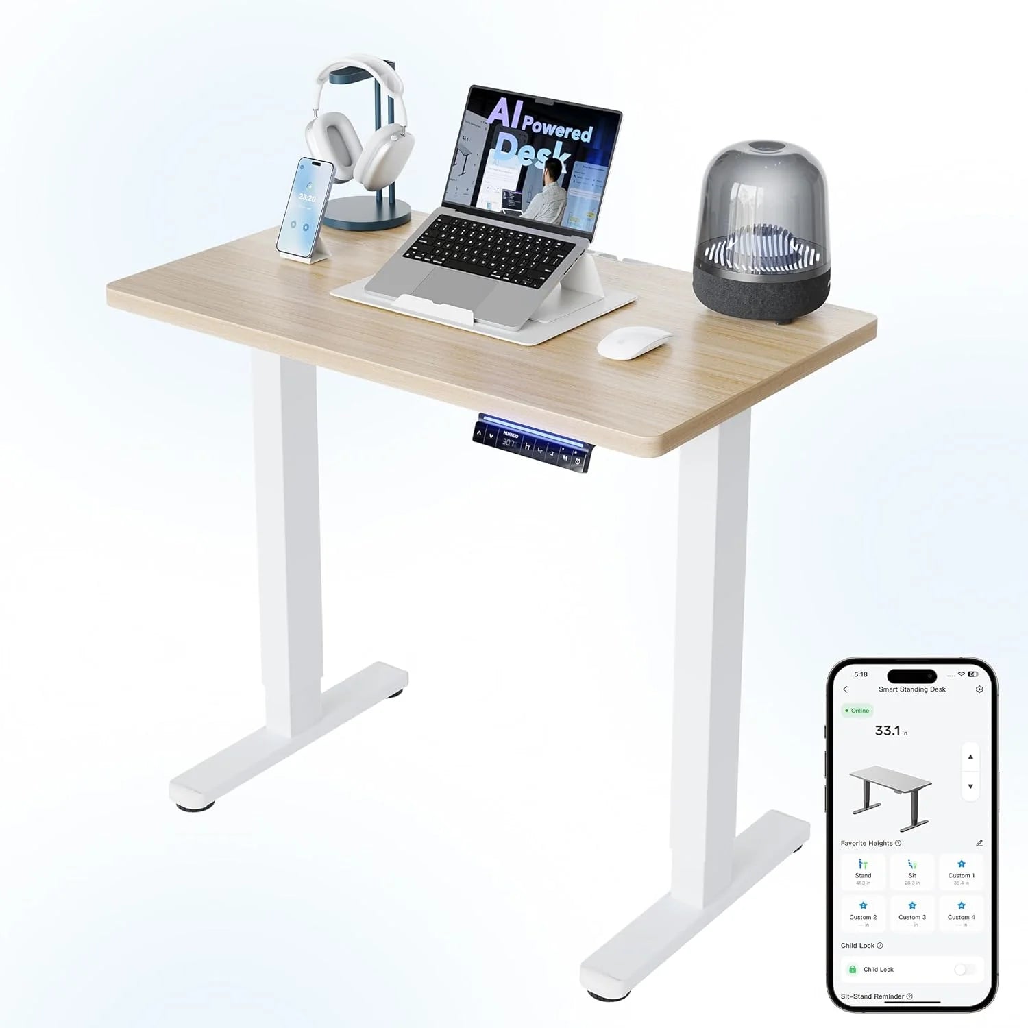 Special HUANUO 32 Small Electric Standing Desk Adjustable Height, 4 Memory Height Settings - Image 20