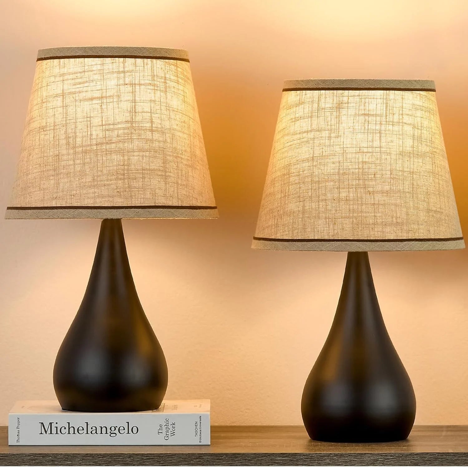 Special 18.1” Small Modern Touch Lamps for Nightstand Set of 2 with 3 Way Dimmable, Bulb Included - Image 2