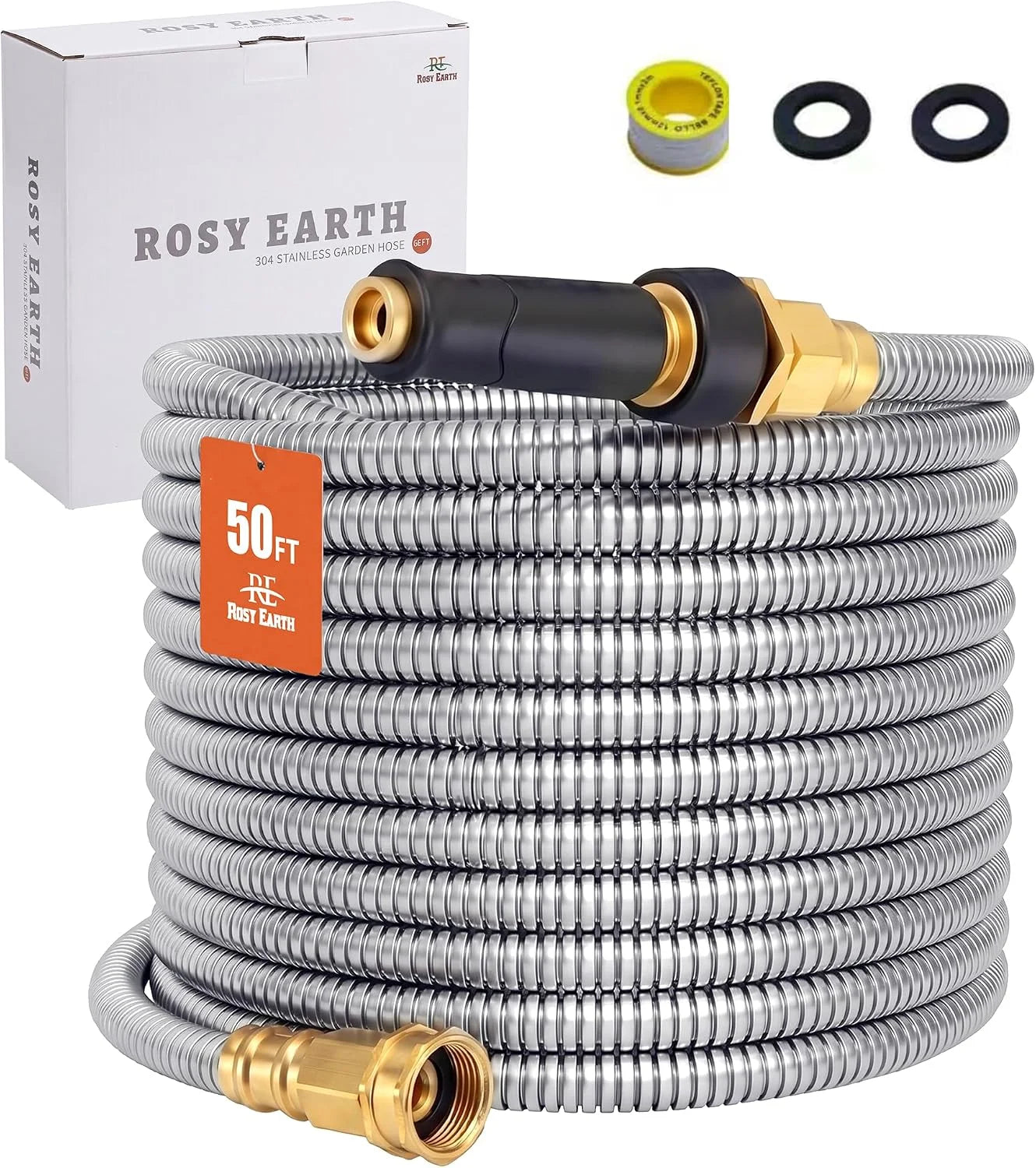 Special Rosy Earth Stainless Steel Garden Hose 100 FT, Heavy Duty Expandable Water Hose - Image 7