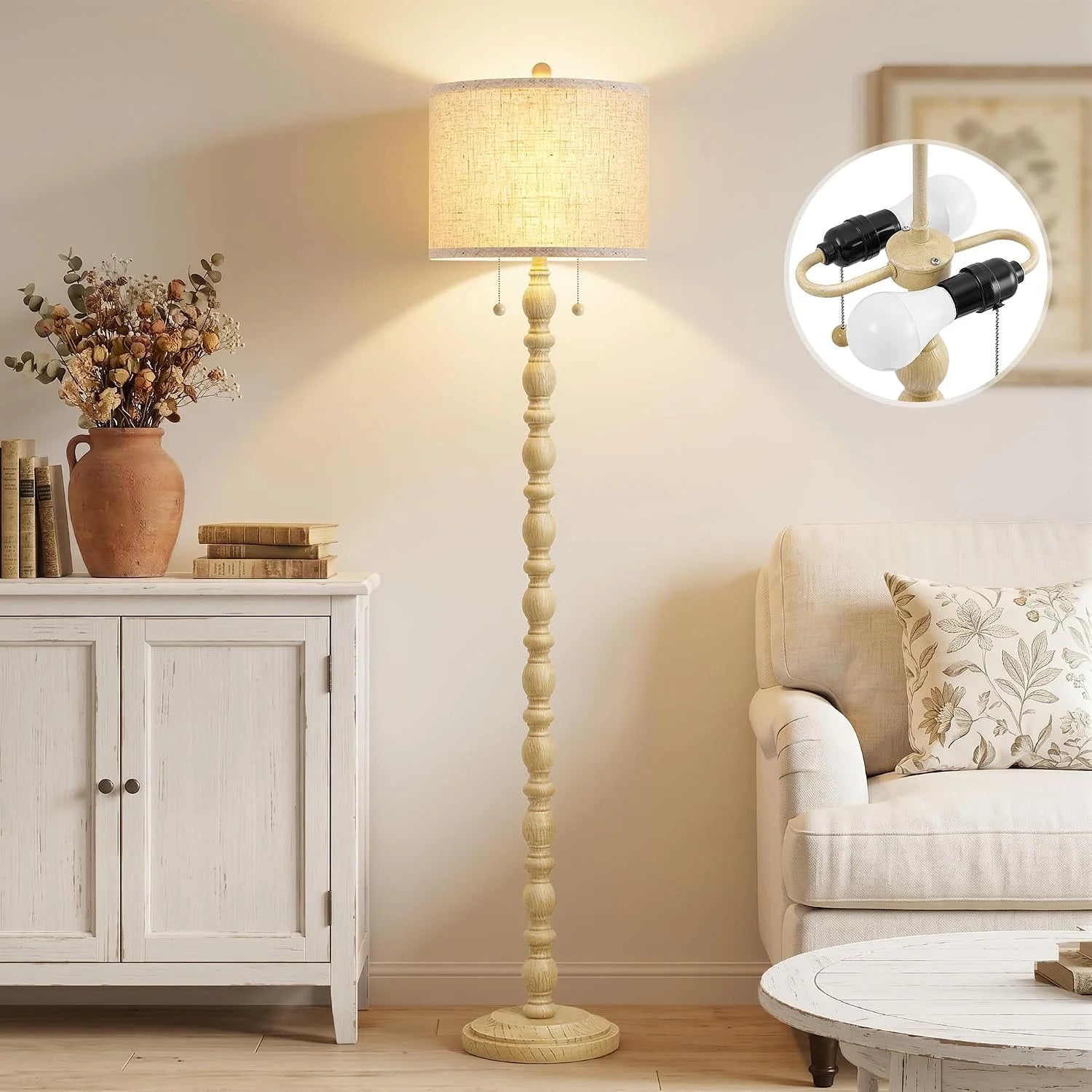 Special 62 Floor Lamp, Rotary Switch, Rustic Resin Tall Lamps for Living Room - Image 7