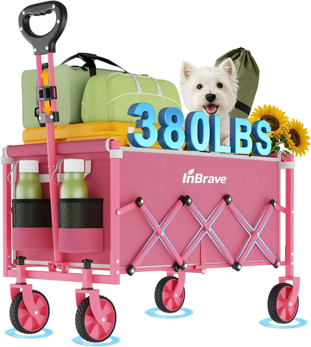Special Collapsible Wagon Cart with All-Terrain Wheels, 380LBS Capacity - Image 3