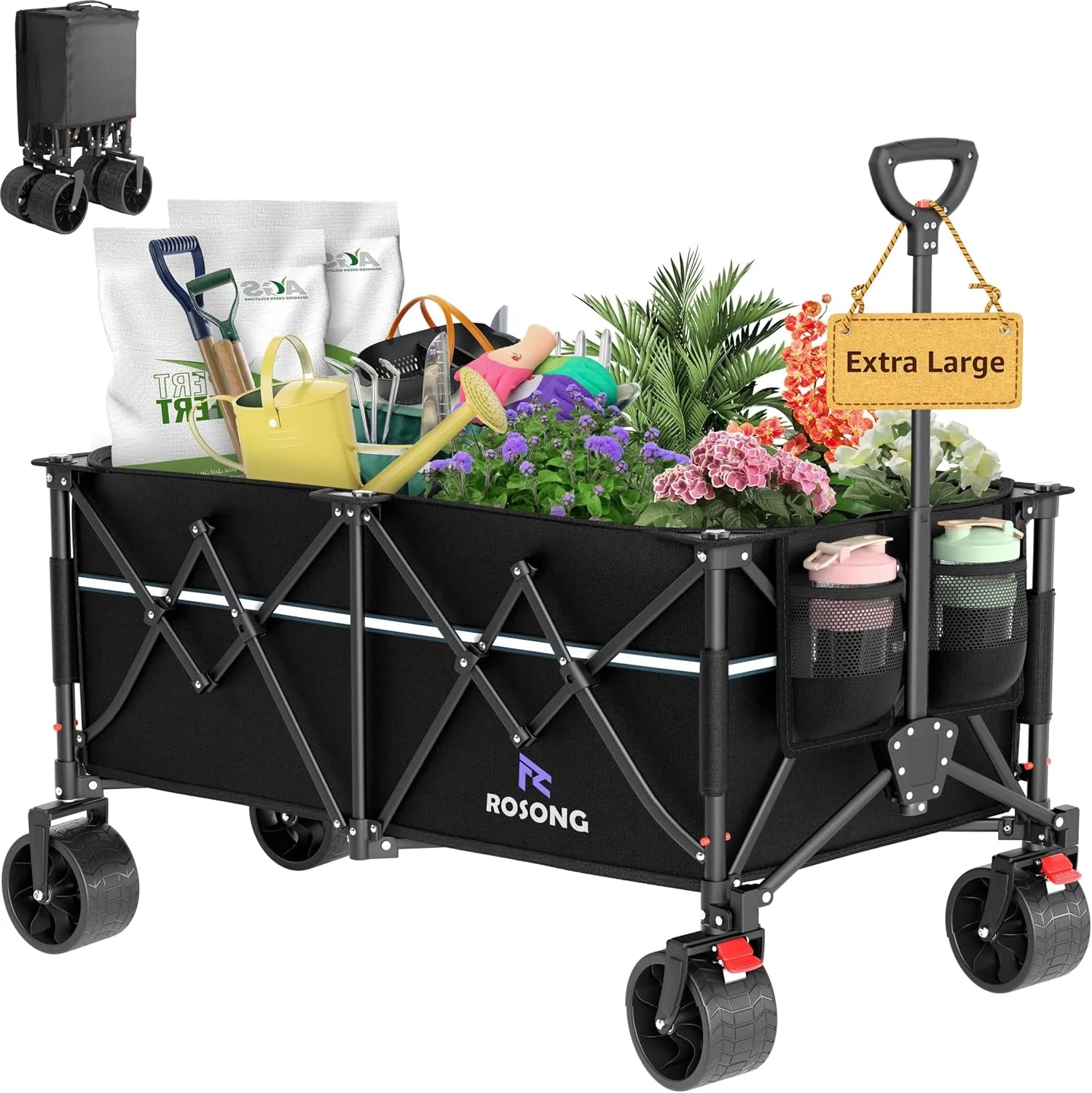 Special Collapsible Wagon Cart with Wheels Foldable – Folding Utility Heavy Duty Wagons Carts for Grocery Sports Garden Shopping Camping - Image 6