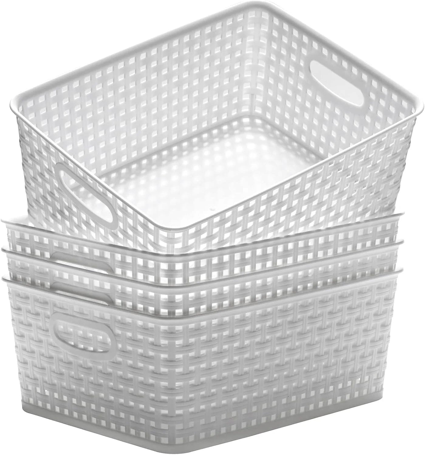 Special Plastic Storage Baskets for Organizing,11X8.5X4.7,Pack of 4 (Grey)