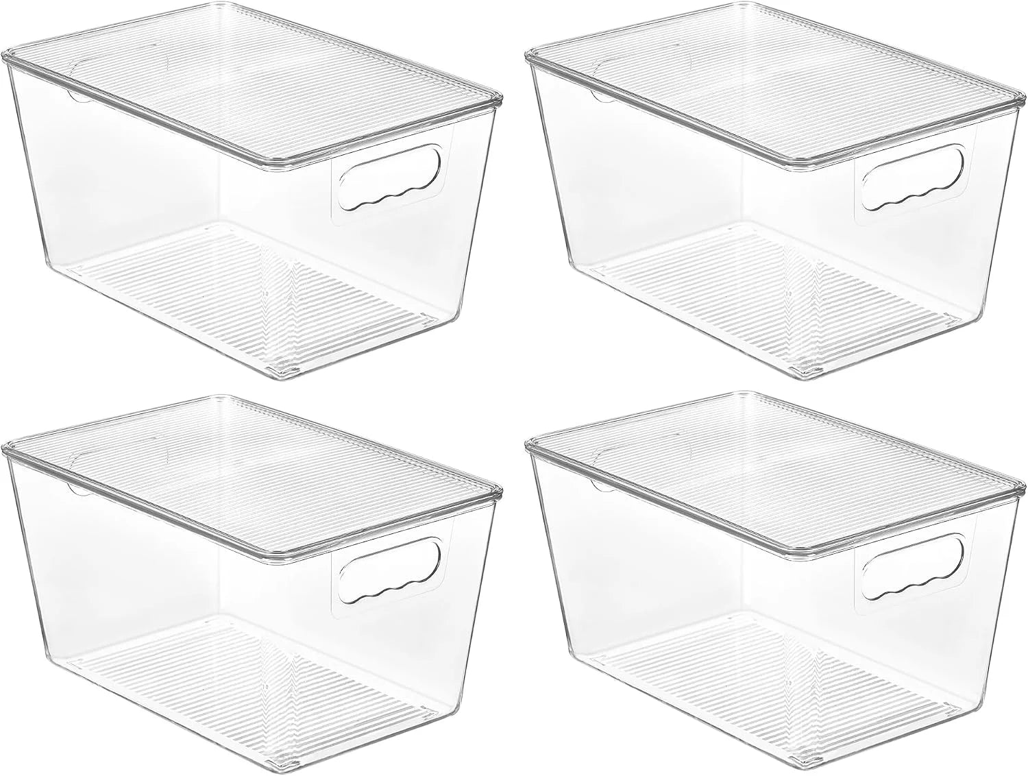 Special Clear Stackable Storage Bins with Lids and Handles, Large, BPA-free Plastic, Organize Vertically - Image 4
