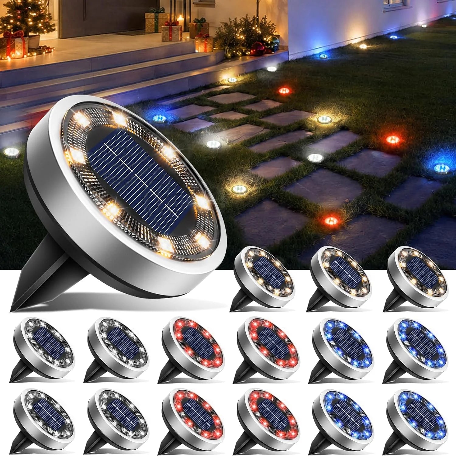 Special 16 Pack Solar Lights Outdoor Waterproof, 8 LED Solar Ground Lights – For Home Projects - Image 10