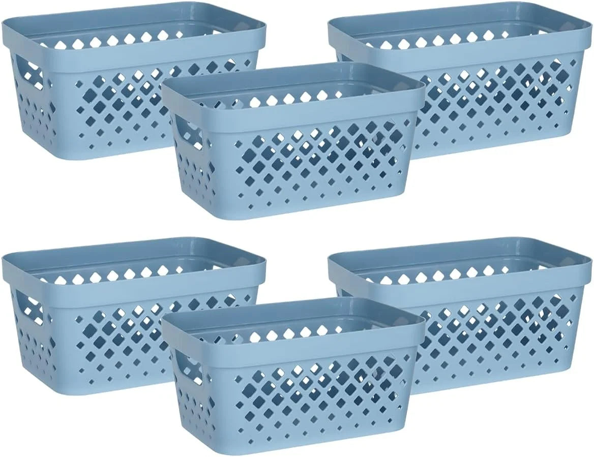 Special Plastic Baskets for Organizing, Set of 6, Pantry Storage for Under Counter, Linen Closet, and Bathroom, Nesting - Image 10