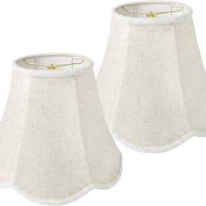 Special Beige Scalloped Lamp Shades Set of 2
