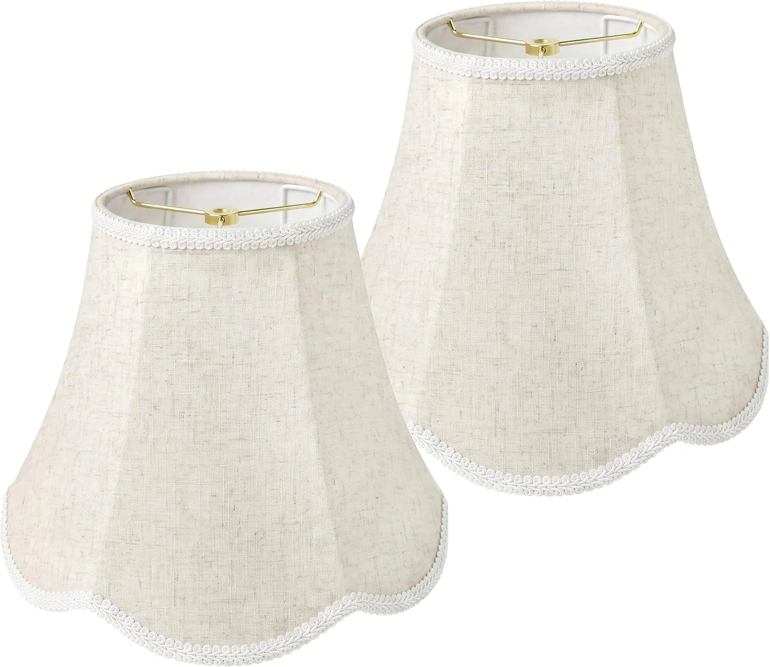 Special Beige Scalloped Lamp Shades Set of 2