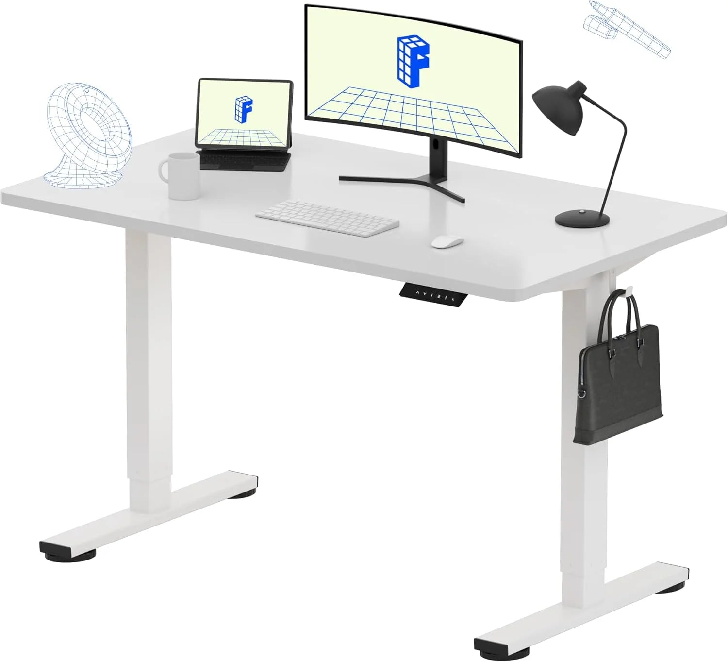 Special FLEXISPOT EN1 One-Piece Standing Desk, Electric Adjustable with 4 Memory Presets, 176 LBS Capacity, 48×24 Black - Image 24