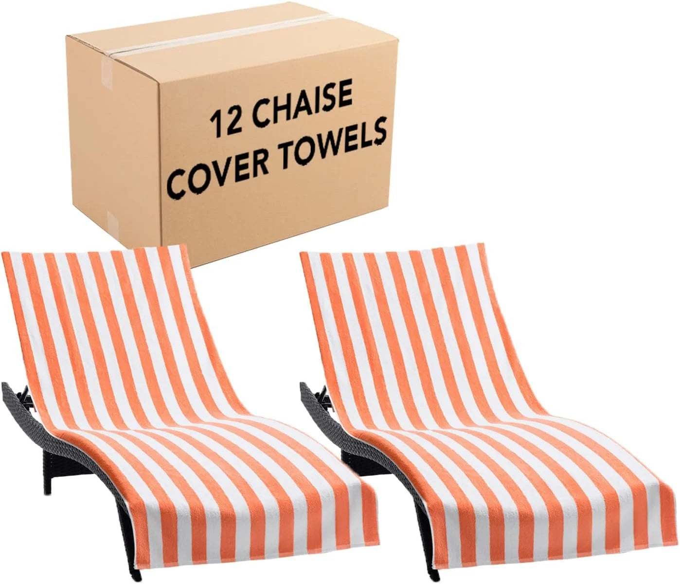 Special California Chaise Lounge Cover Towel with Pocket – Pack of 2 – Striped 100% Cotton Cabana Cover for Beach Pool – For Home Projects - Image 3