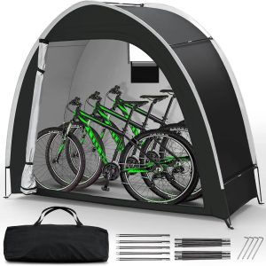 Special Dikutar Bike Storage Tent, PU5000 Waterproof Outdoor Shed for 2 Bikes