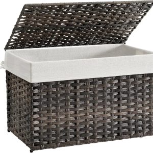 Special Storage Basket with Lid, 9.2 Gallon (35L), Foldable, Blanket Storage Bin with Handles
