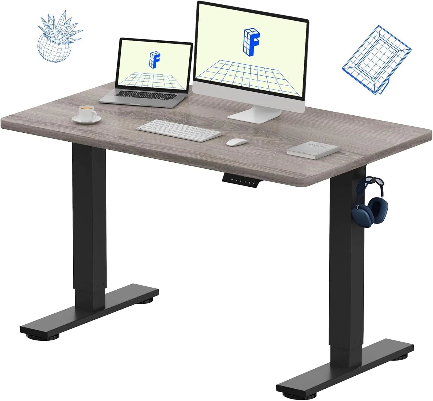Special FLEXISPOT EN1 One-Piece Standing Desk, Electric Adjustable with 4 Memory Presets, 176 LBS Capacity, 48×24 Black - Image 7