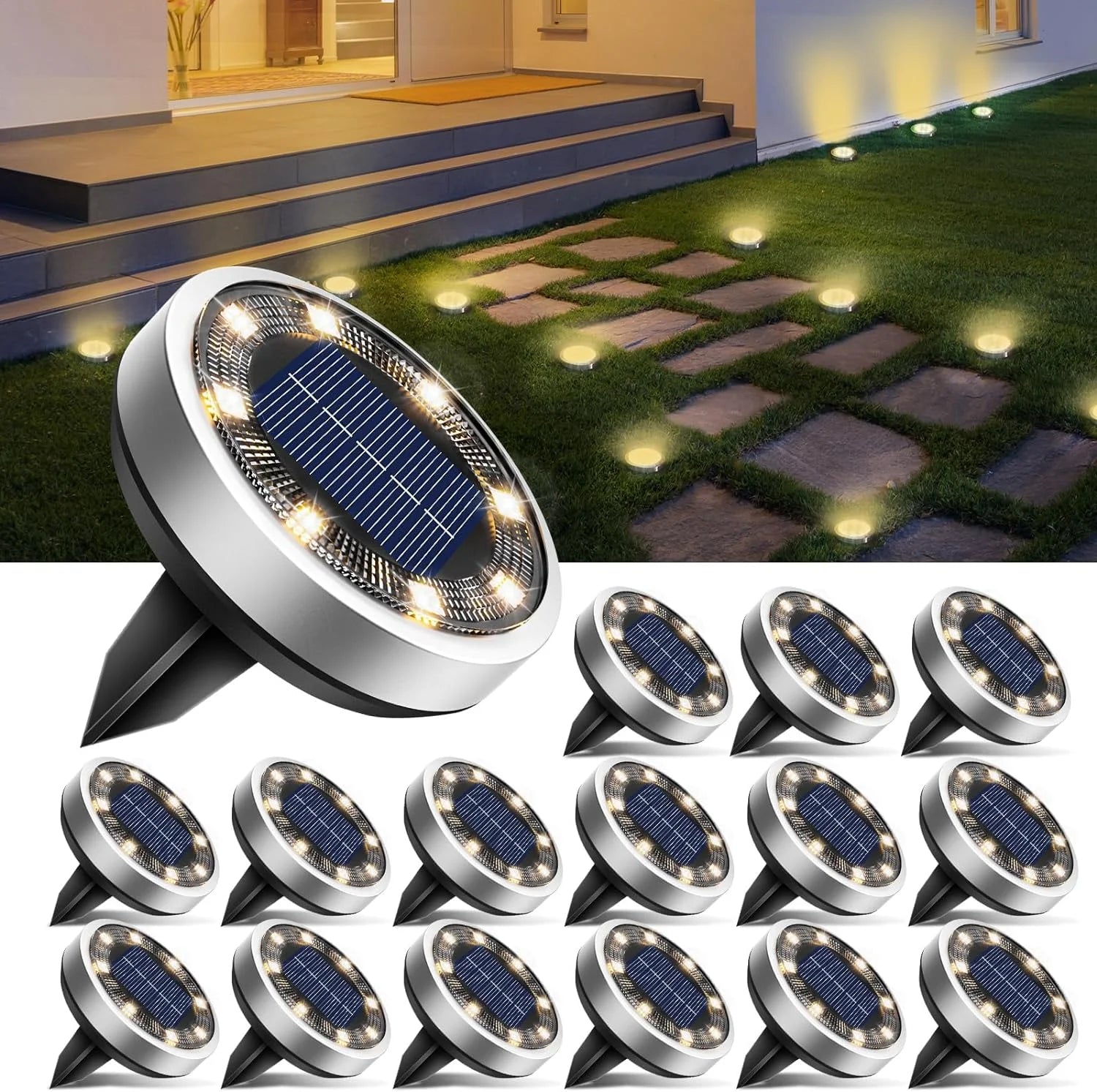 Special 16 Pack Solar Lights Outdoor Waterproof, 8 LED Solar Ground Lights – For Home Projects - Image 18