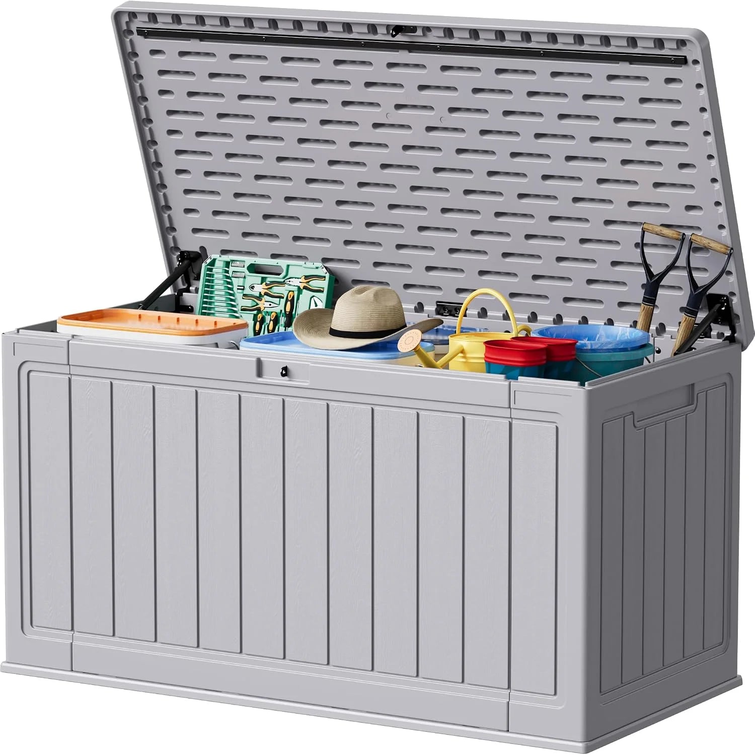 Special 78 Gallon Deck Box, Waterproof Resin Outdoor Storage Box - Image 11