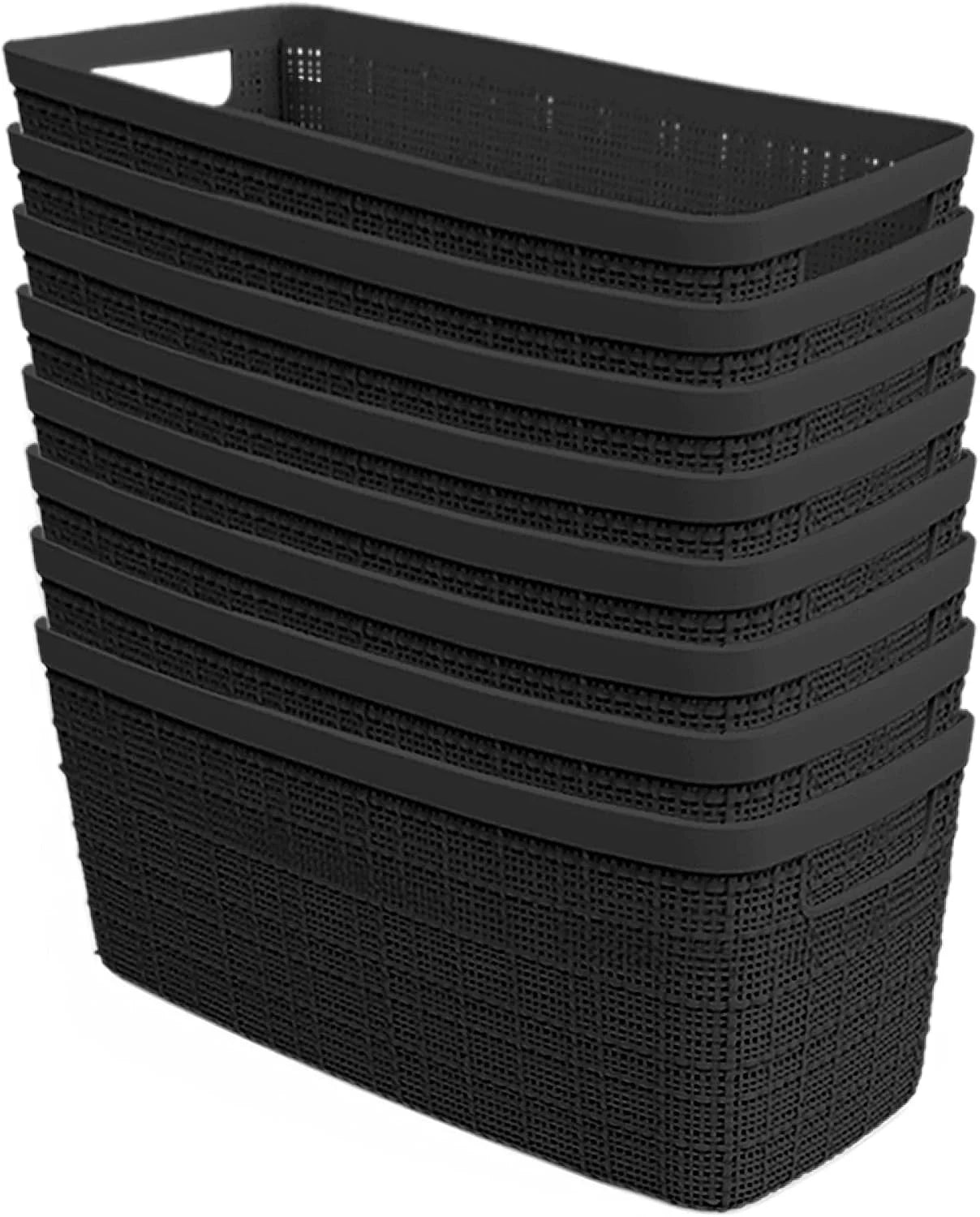 Special Curver Set of 4 Large Cube 17L Jute Decorative Plastic Organization and Storage Baskets, Perfect Bins for Home - Image 13