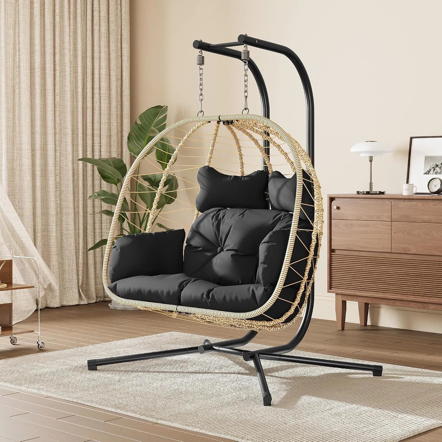 Special Bifanuo Double Hanging Egg Chair with Stand - Image 4