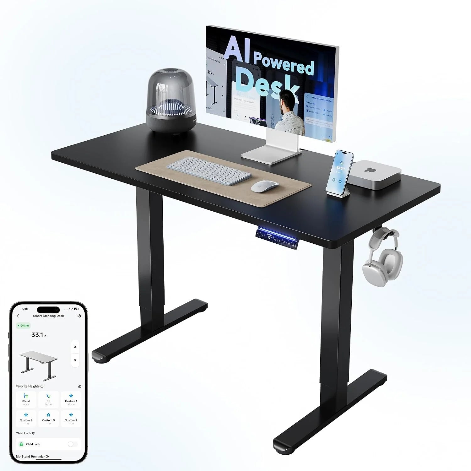 Special HUANUO 32 Small Electric Standing Desk Adjustable Height, 4 Memory Height Settings - Image 17