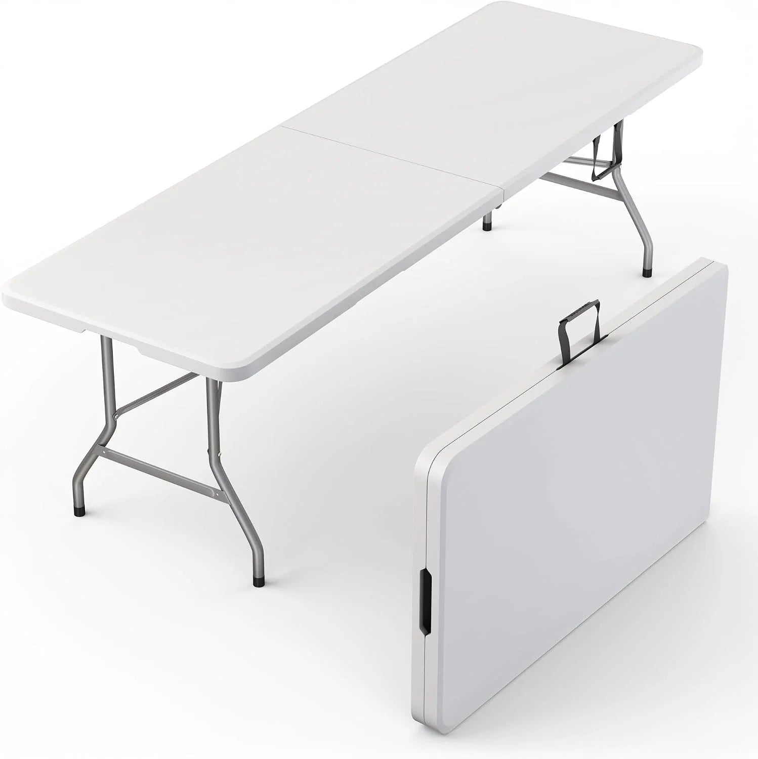 Special Our Modern Space 8 Feet Foldable Table with Built in Handle & Steel Legs, Heavy Duty Portable - Image 13