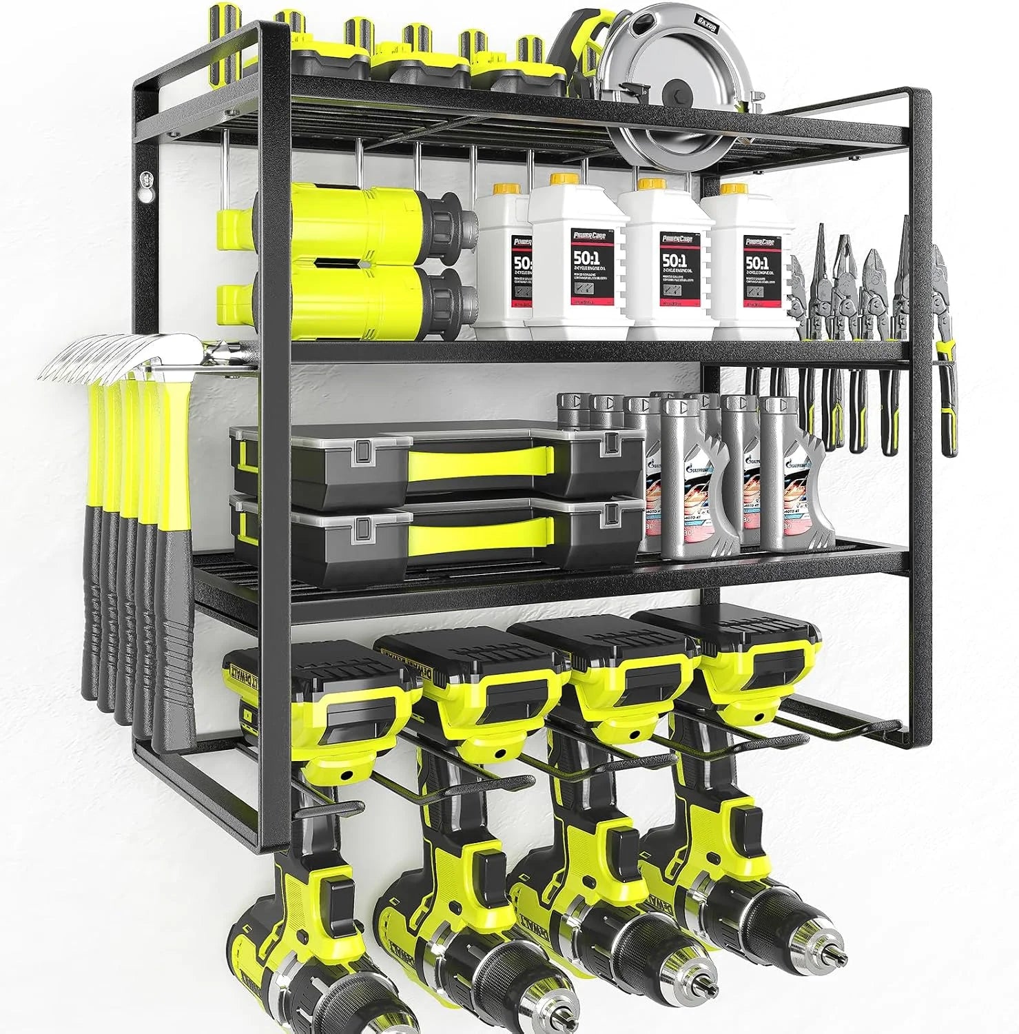 Special Power Tool Organizer, 4 Layer Drill Holders Wall Mount