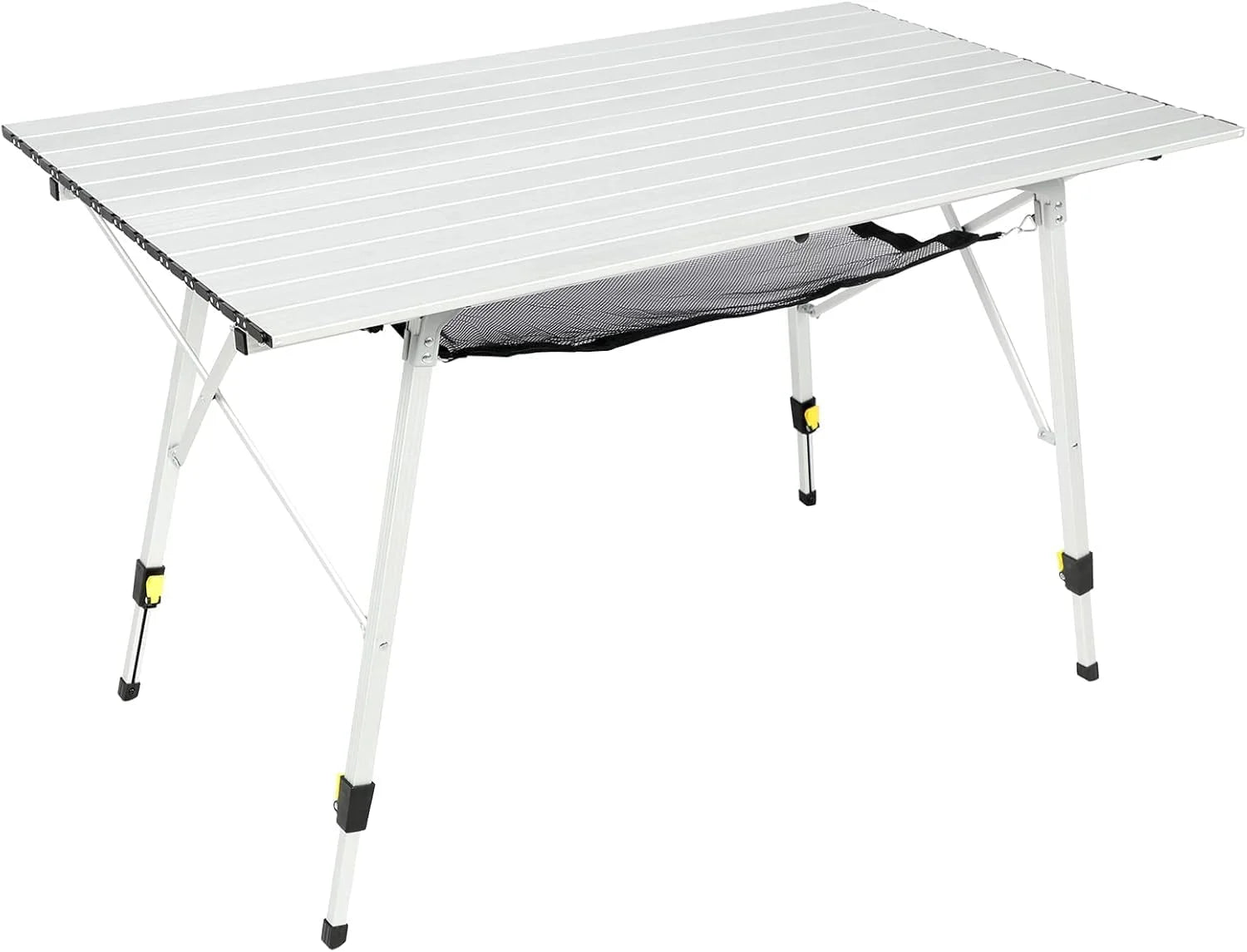 Special Outdoor Folding Portable Picnic Camping Table with Adjustable Height Aluminum Roll Up Table Top Mesh Layer - Image 5