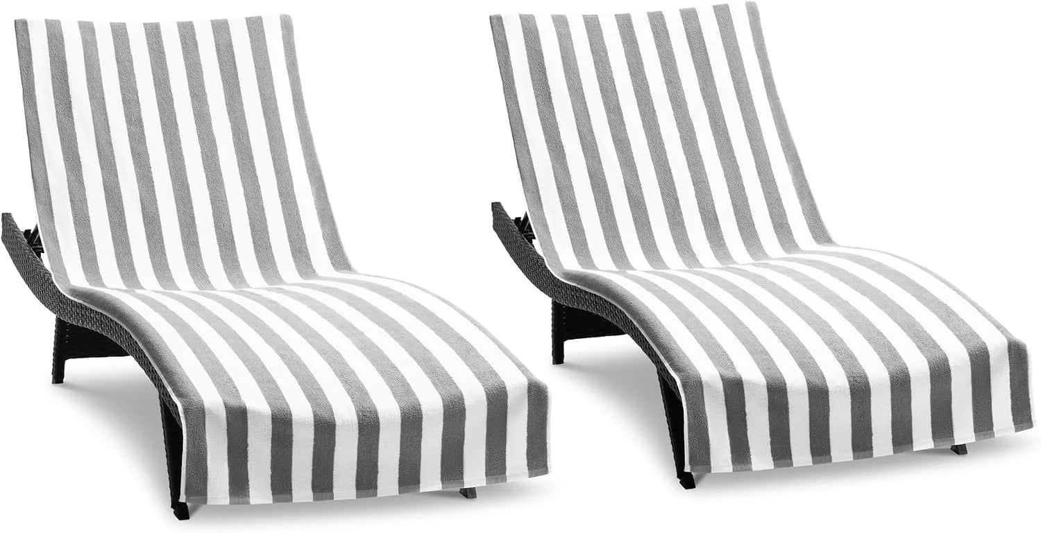 Special California Chaise Lounge Cover Towel with Pocket – Pack of 2 – Striped 100% Cotton Cabana Cover for Beach Pool – For Home Projects - Image 12