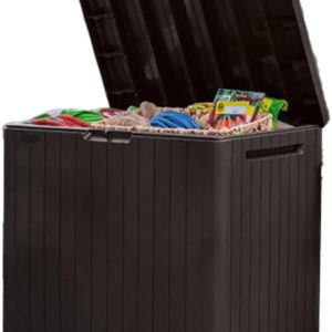 Special Keter City 30 Gal Outdoor Storage Box and Patio Side Table