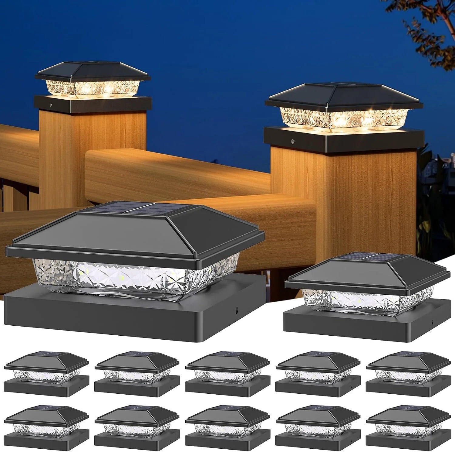 Special Solar Post Cap Lights, 4×4 Post Solar Light Cool White, White 12 Pack ” For Home Projects - Image 4