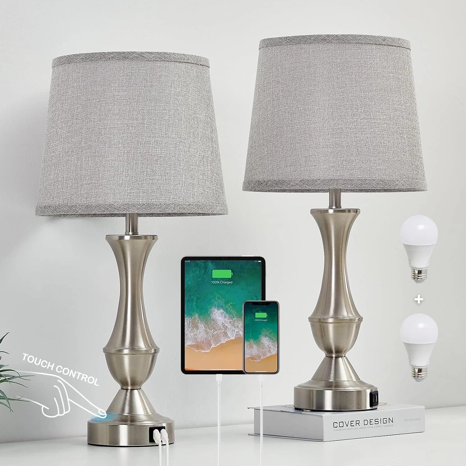 Special Luvkczc Table Lamp Set of 2, 19 Farmhouse Vintage Bedside Lamps for Living Room & Bedroom - Image 6