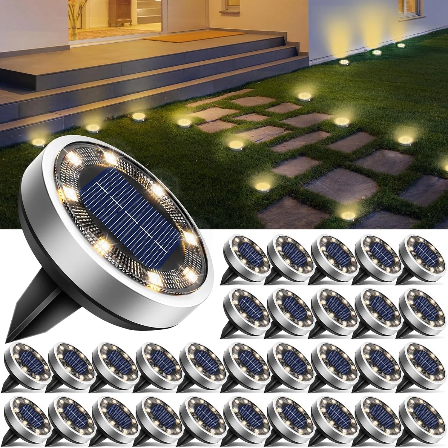 Special 16 Pack Solar Lights Outdoor Waterproof, 8 LED Solar Ground Lights – For Home Projects - Image 12
