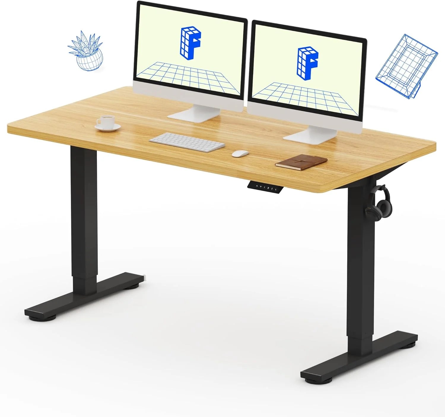 Special FLEXISPOT EN1 One-Piece Standing Desk, Electric Adjustable with 4 Memory Presets, 176 LBS Capacity, 48×24 Black - Image 3