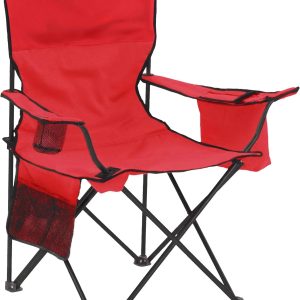 Special Coleman Portable Camping Chair with 4-Can Cooler, Cushioned Seat & Back with Side Pockets & Cup Holder