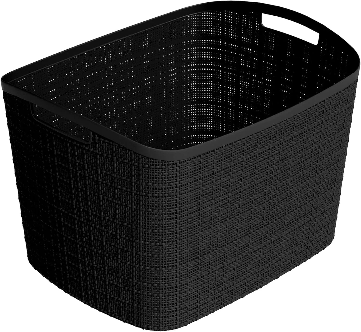 Special Curver Set of 4 Large Cube 17L Jute Decorative Plastic Organization and Storage Baskets, Perfect Bins for Home - Image 11