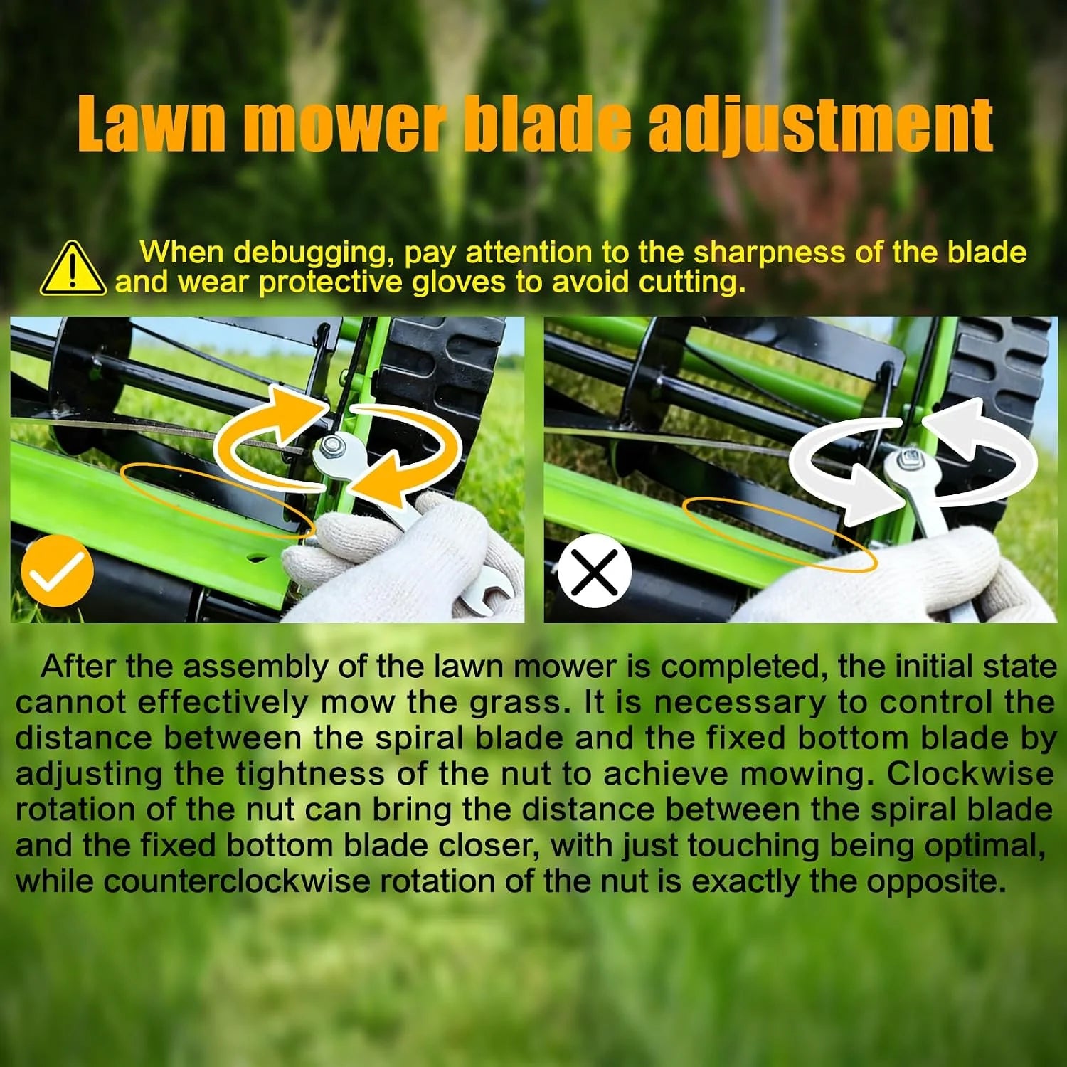 Special 14-Inch 4-Blade Push Reel Lawn Mower, Manual Reel Push Mower, Walk-Behind Lawn Mowers, 5-Position Cutting – For Lawn Care - Image 5