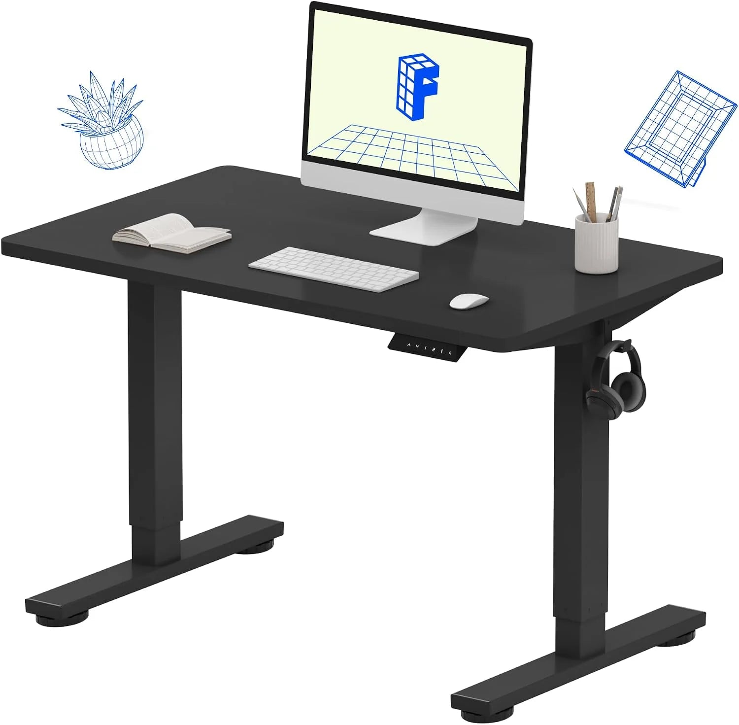 Special FLEXISPOT EN1 One-Piece Standing Desk, Electric Adjustable with 4 Memory Presets, 176 LBS Capacity, 48×24 Black - Image 6