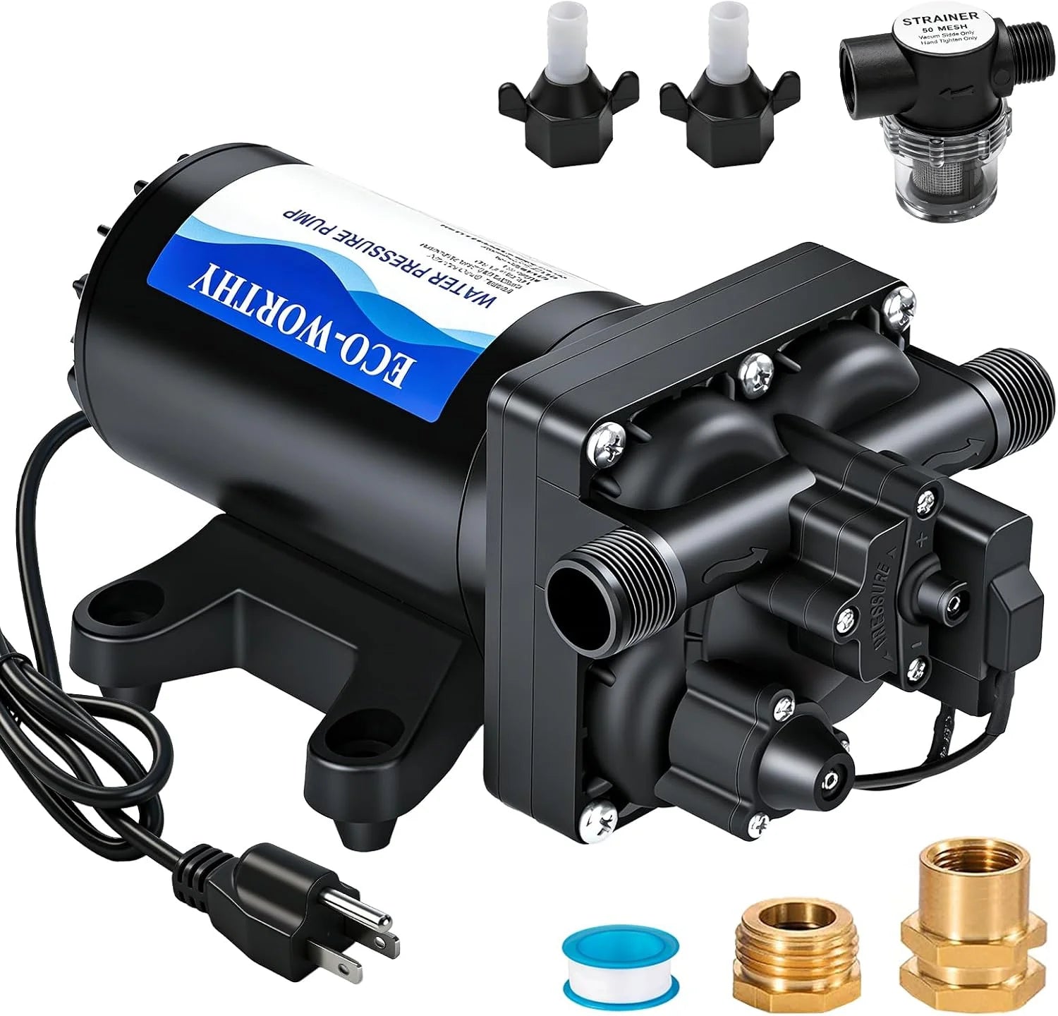 Special 33-Series Industrial Water Pressure Pump 110V AC 4.0GPM 50PSI RV Fresh Water Diaphragm Pump include Garden