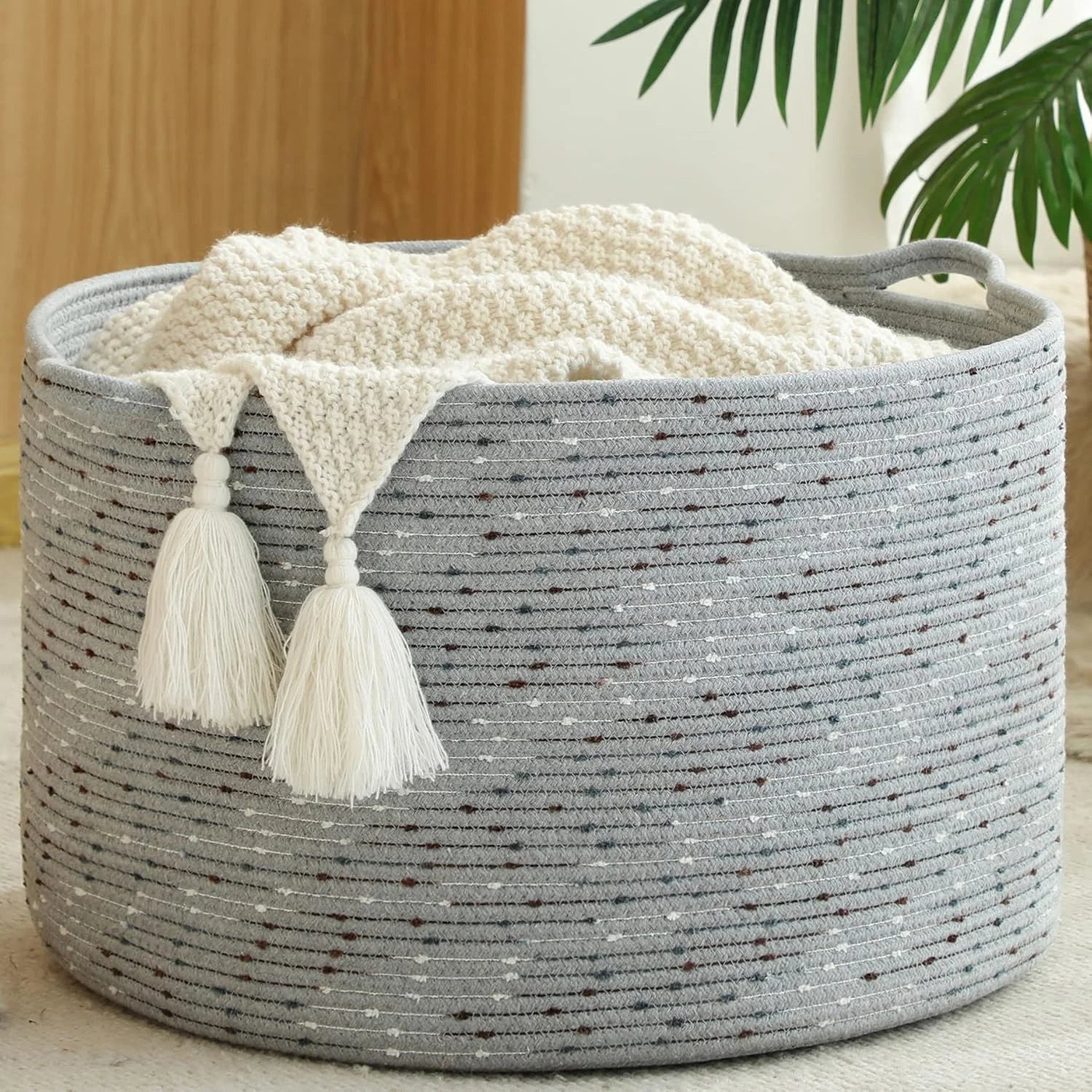 Special Large Blanket Basket with Handles, Storage Basket for Living Room, Extra Large Capacity, Blanket Storage, Laundry - Image 3