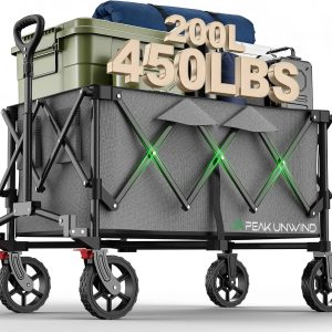 Special Foldable Carts, Collapsible Wagon with Wheels, 450LBS Heavy Duty Beach Wagon Cart