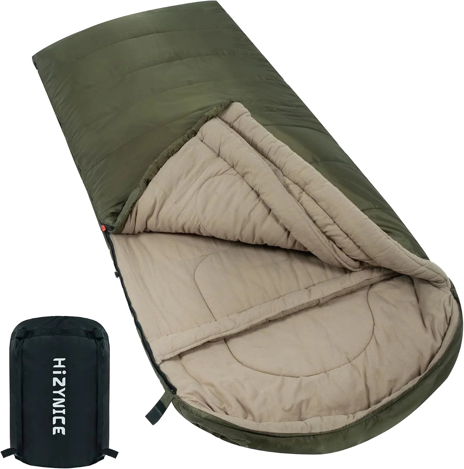 Special HiZYNICE Cold Weather Sleeping Bag 100% Cotton Flannel XXL for Adults Big and Tall, Free Compression Sack - Image 4