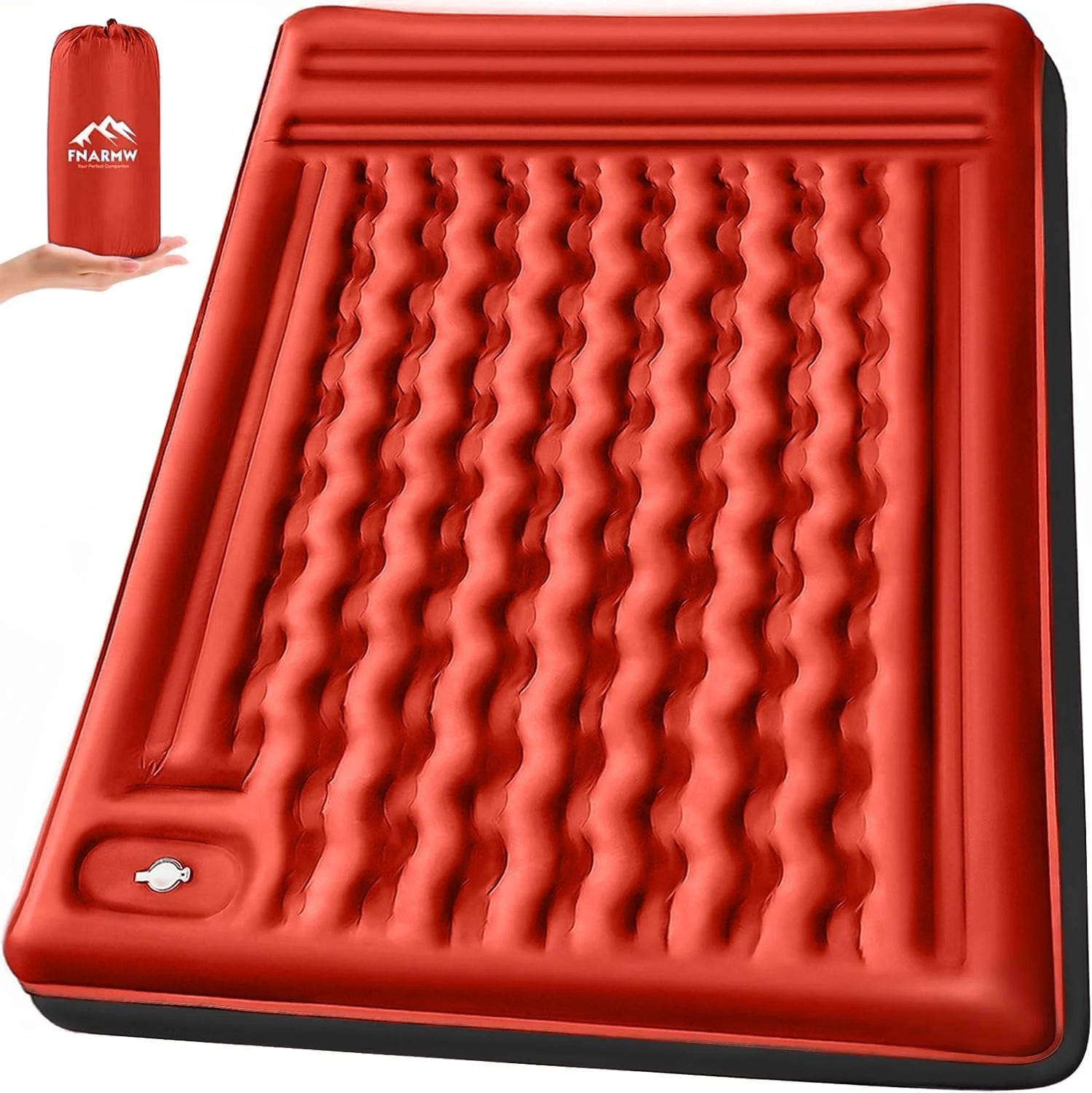 Special Double Sleeping Pad Camping, Self Inflating 6″ Extra-Thick 2 Person Pillow Built-in Foot Pump Waterproof - Image 3
