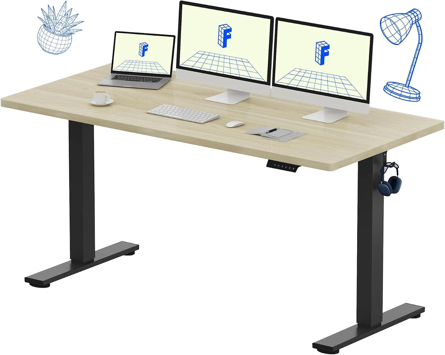 Special FLEXISPOT EN1 One-Piece Standing Desk, Electric Adjustable with 4 Memory Presets, 176 LBS Capacity, 48×24 Black - Image 13