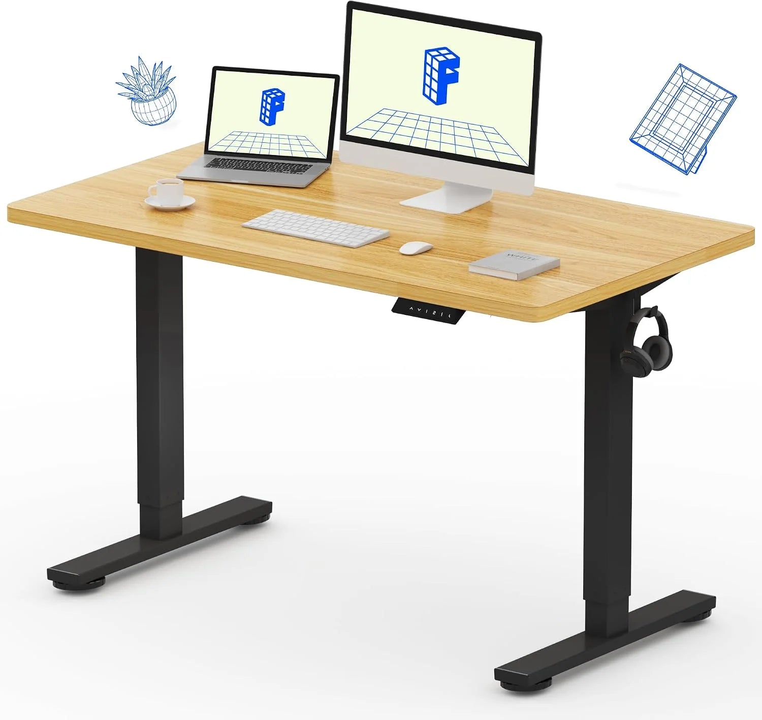 Special FLEXISPOT EN1 One-Piece Standing Desk, Electric Adjustable with 4 Memory Presets, 176 LBS Capacity, 48×24 Black - Image 23