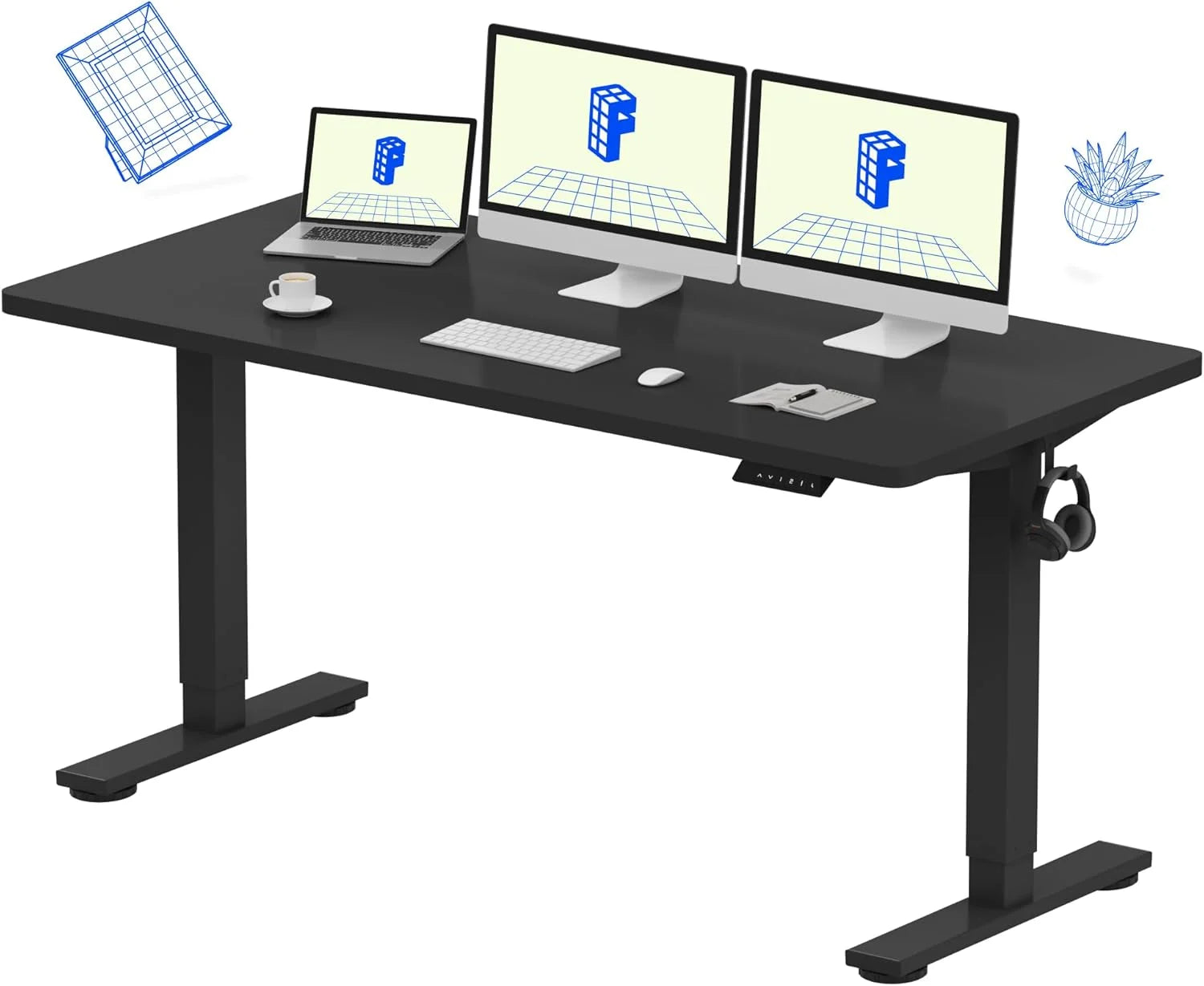 Special FLEXISPOT EN1 One-Piece Standing Desk, Electric Adjustable with 4 Memory Presets, 176 LBS Capacity, 48×24 Black - Image 12