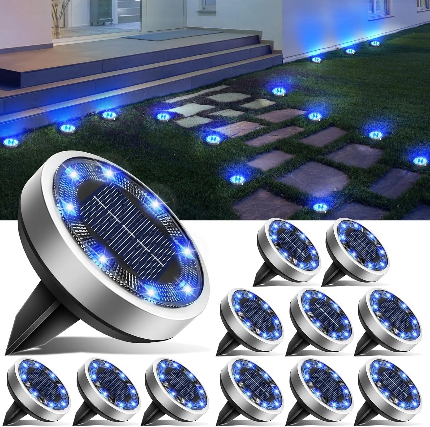 Special 16 Pack Solar Lights Outdoor Waterproof, 8 LED Solar Ground Lights – For Home Projects - Image 20