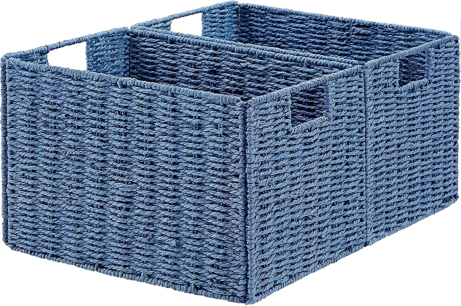 Special Wicker Storage Basket, Set of 2 Hand-Woven Paper Rope Wicker Basket, Small Storage Baskets for Organizing Toilet - Image 2